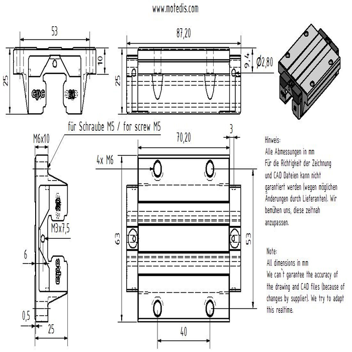 Guide Chariot flanc HRC20FL-SZ-V0-N