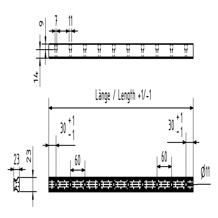 Profilschienenführung AR/HR25-N, L = 960mm